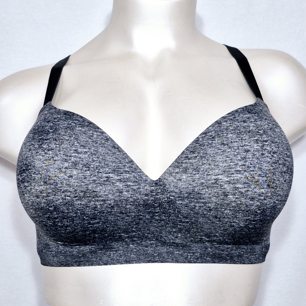 40DD Soma Embliss Luxe Wireless Lace With J Hook Bra Gray & Black